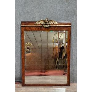 Rare Empire Style Mirror With Imperial Eagle In Elm 