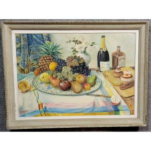 Georges Marcel Renard (1899-1964): Important And Anecdotal Oil On Canvas Still Life 