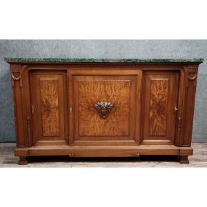 Louis XVI Style Mahogany And Burl Wood Sideboard 