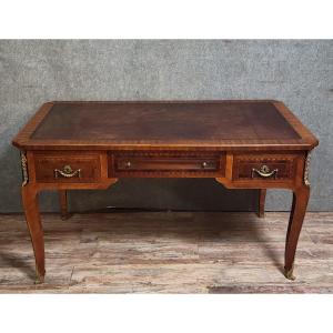 A Richly Decorated Louis XV Style Marquetry Center Desk 