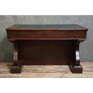 Empire Period Double-topped Flat-top Desk, Made Of Mahogany