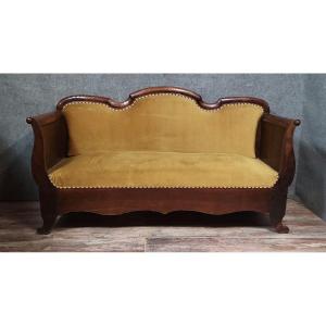 Antique Louis Philippe Period Solid Walnut Sofa