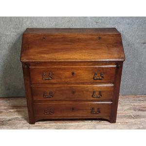 Lombardy, 17th Century: Antique Drop-front Chest Of Drawers (scriban), Louis XIV Period.
