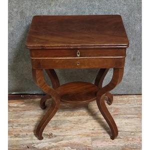 Empire Period Writing Table, In Mahogany, Resting On Cabriole Legs