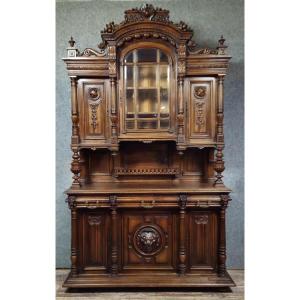 Antique Buffet - Richly Carved Display Cabinet - Renaissance Style / 19th Century    