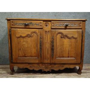 Louis XV Period Buffet In Solid Carved Wood, 18th Century