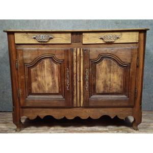 Louis XV Style Buffet/sideboard In Solid Oak, 18th Century 