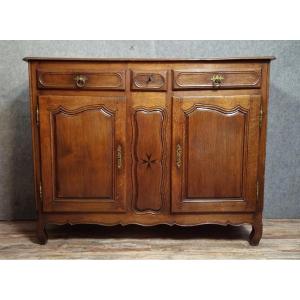 Antique Low Sideboard In Solid Oak – Regional Style / Louis XV Period - 18th Century