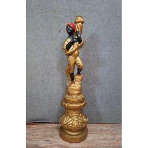 Orientalist Venetian Style Lamp/torch Holder Statue – 150 Cm