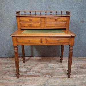 Antique Louis Philippe Style Desk With Tiered Top - Walnut - 19th Century