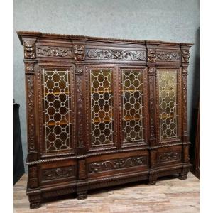Renaissance-style Walnut Bookcase, Circa 1850