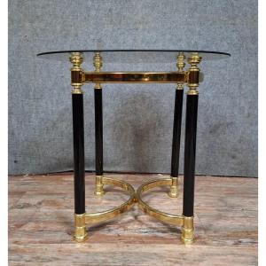Coffee Table / Side Table In Brass And Glass, Circa 1970