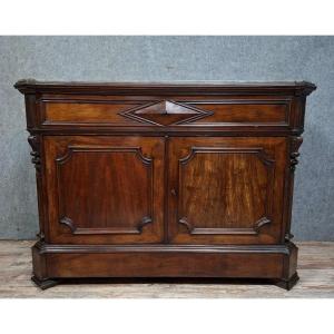 Mahogany And Veneer Scriban Cabinet Forming A Secretary With Flap