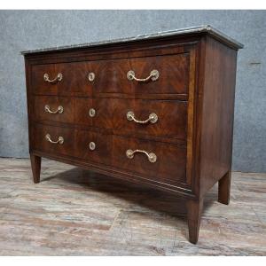 Louis XVI Period Mahogany And Flamed Mahogany Veneer Chest Of Drawers