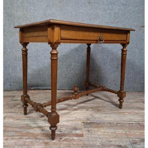 Solid Walnut Middle Table, French Work From The Late XIXᵉ Century.