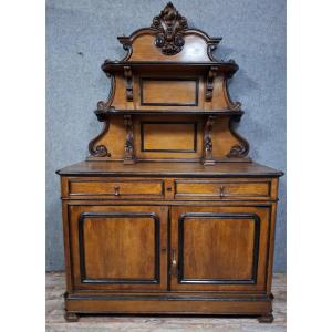 Saint-hubert Sideboard In Oak And Blackened Wood, French Work From The End Of The XIXᵉ.