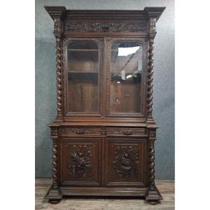 Carved Oak Hunting Lodge Sideboard In The Henri II Style, Late 19th Century