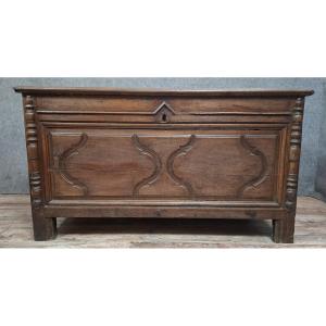 Solid Oak Chest, 18th Century French Rustic Work.