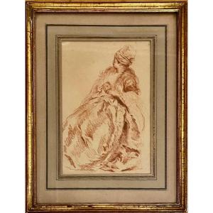 Woman In A Hat, A Mask In Her Hand