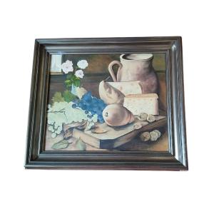 Nature Morte Aux Fruits De Saison - Huile Sur Toile - André-pierre Cailleret (1893-1981