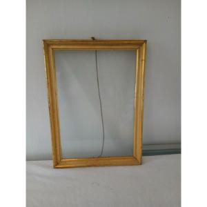Gilded Frame With Glass, 19th Century
