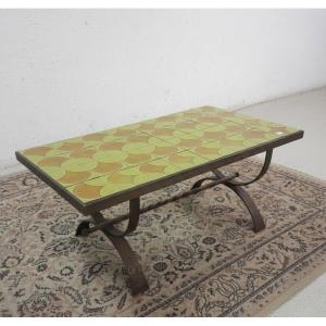 Brutalist Glazed Ceramic Coffee Table - Circa 1970