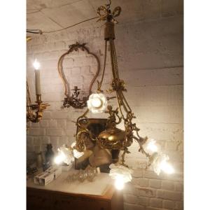Louis XVI Style Chandelier Of Romantic Baroque Type Circa 1920/40