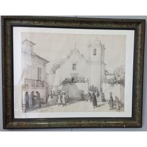 Very Beautiful Pencil Drawing Signed Henri Laffite
