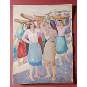Painting Of Women At The Market