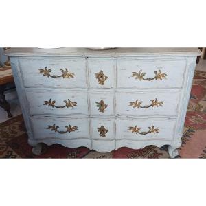 Louis XV Period Crossbow Chest Of Drawers, 18th Century