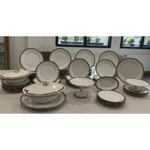 70 Piece Art Deco Limoges Porcelain Dinner Service 