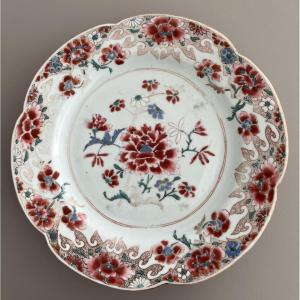 China East India Company Polychrome Plate 18th Century Famille Rose 