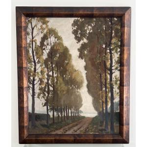 Painting By Jean Vasseur 1905-1986 Landscape School Of Amiens 