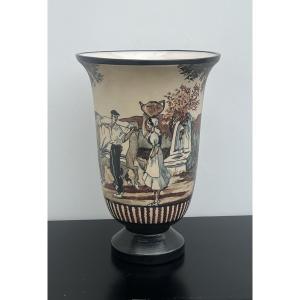 Ciboure Large Tulip Vase In Enamelled Stoneware Le Corrone Fischer
