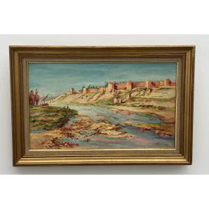 Painting By Ferdinand Hanon 1885-1972 Rio Tinto River In Spain 