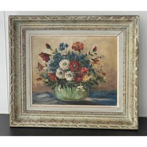 Still Life With Flowers Marcel-catelein (1892-1979 )