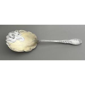 Louis Coignet Openwork Strawberry Shovel In Sterling Silver Vermeil Art Nouveau