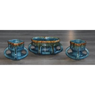 Garniture En Céramique Epoque Art-nouveau Style Hector Guimard