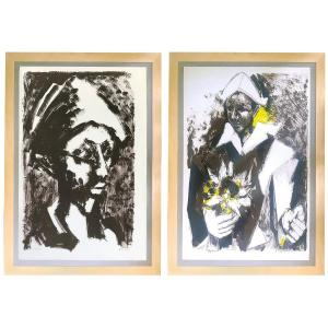 Pierrot, Two Artist's Proofs By Bernard Lorjou, 1959