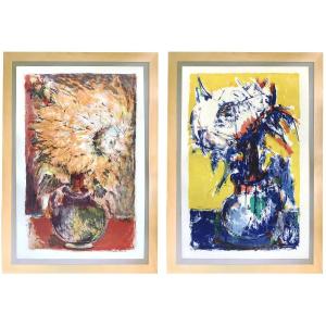 Vase Of Flowers, Two Artist's Proofs By Bernard Lorjou (1908-1986), 1959