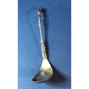 Baptism Spoon, "apostle Spoon", Solid Silver, Dutch Goldsmith, 20th Century
