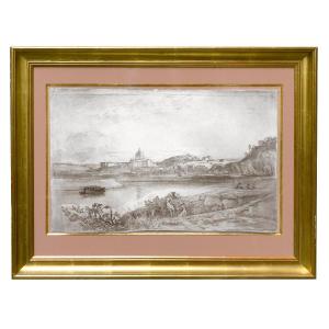 Landscape Of The Roman Countryside By Léon Berthoud (1822-1892)