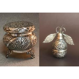 Two Silver Boxes, Tunisia, Early 20th Century