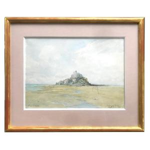 G. Lefèvre, Mont Saint-michel, Watercolor, 1874