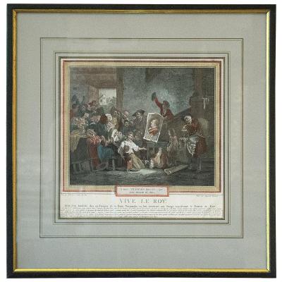 “vive Le Roy”, Engraving, 1789, By A.-cl.-s. Legrand (1765-1815), After Ph.-l. Debucourt