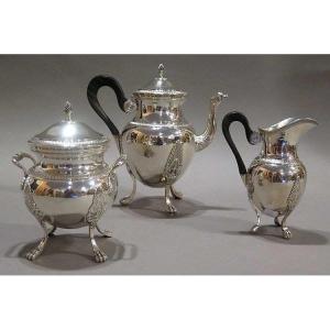 19th Century French Solid Silver Coffee Service – Empire Style – Puiforcat & Christofle