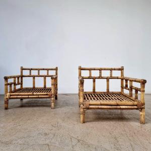Pair Of Rattan Armchairs