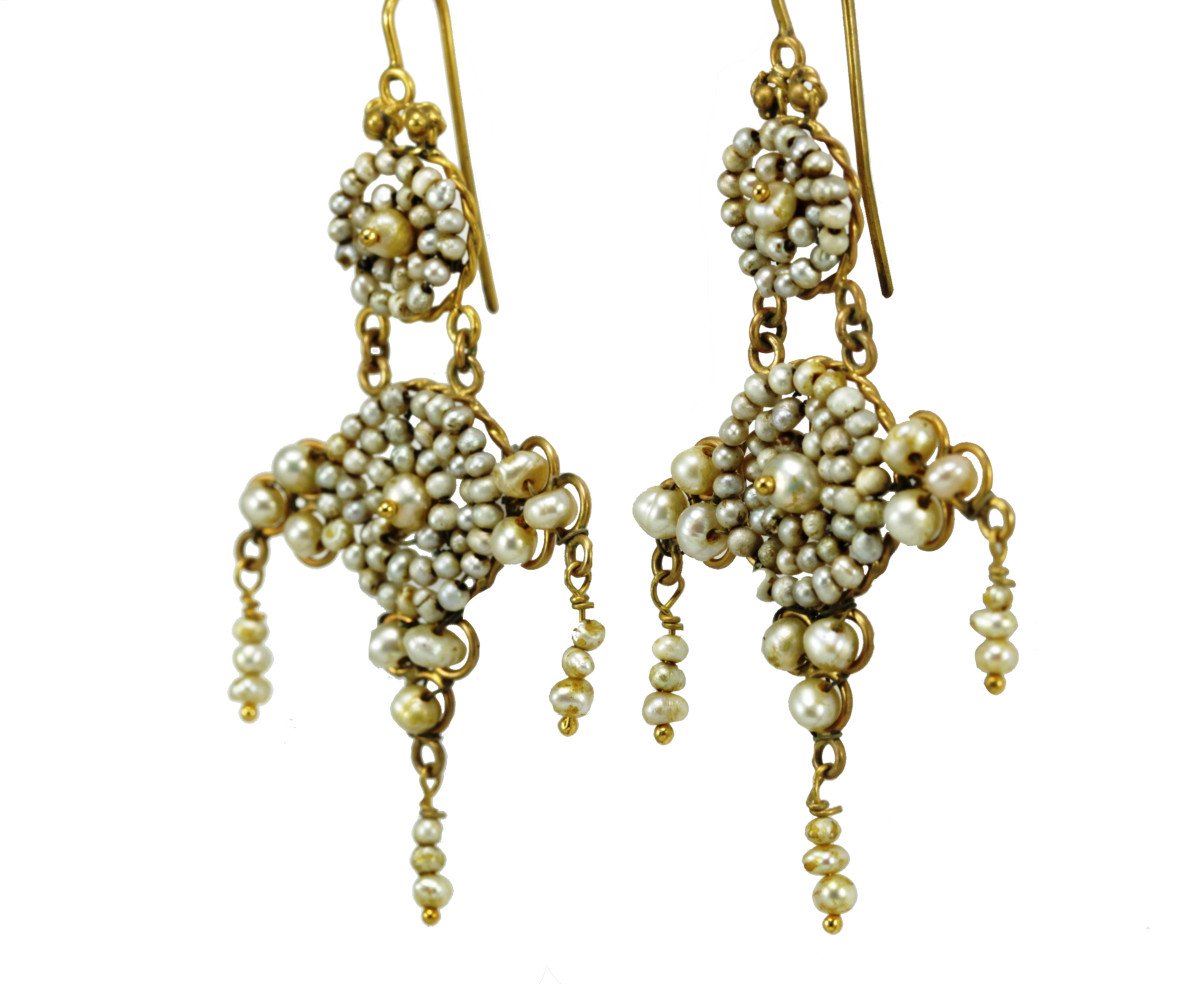 orecchini antichi in oro e perle-photo-2