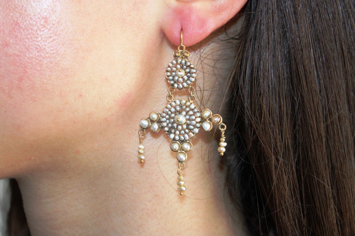 orecchini antichi in oro e perle-photo-3