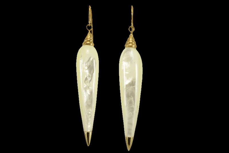 orecchini antichi in oro e madreperla-photo-2